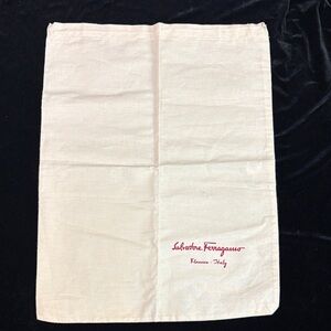 Salvatore Ferragamo Beige Dust Bag with Red Logo